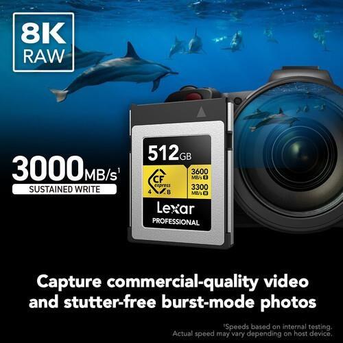 LEXAR 512GB PROFESSIONAL GOLD LCXEXP4512G- RNENG CFEXPRESS 4.0 TYPE-B KART