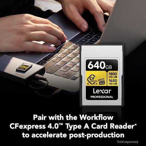 LEXAR 640GB PROFESSIONAL GOLD LCAGOLD640G- RNENG CFEXPRESS 4.0 TYPE-A KART