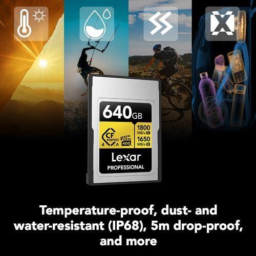 LEXAR 640GB PROFESSIONAL GOLD LCAGOLD640G- RNENG CFEXPRESS 4.0 TYPE-A KART