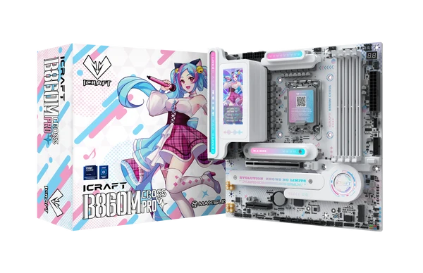 MAXUN iCRAFT B860M CROSS PRO WIFI HDMI-DP TYPEC PCIE 5.0 1851p mATX BEYAZ