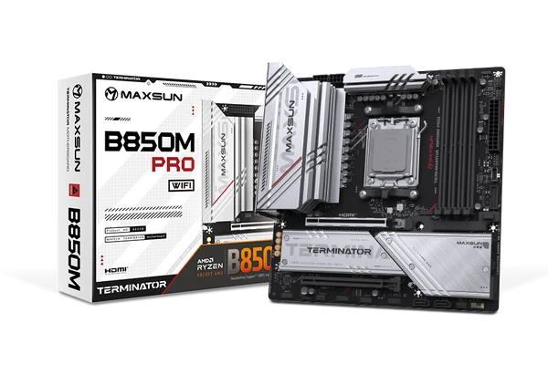 MAXUN TERMINATOR B850M PRO WIFI6E DDR5 HDMI-DP TYPEC PCIE 5.0 AM5 mATX