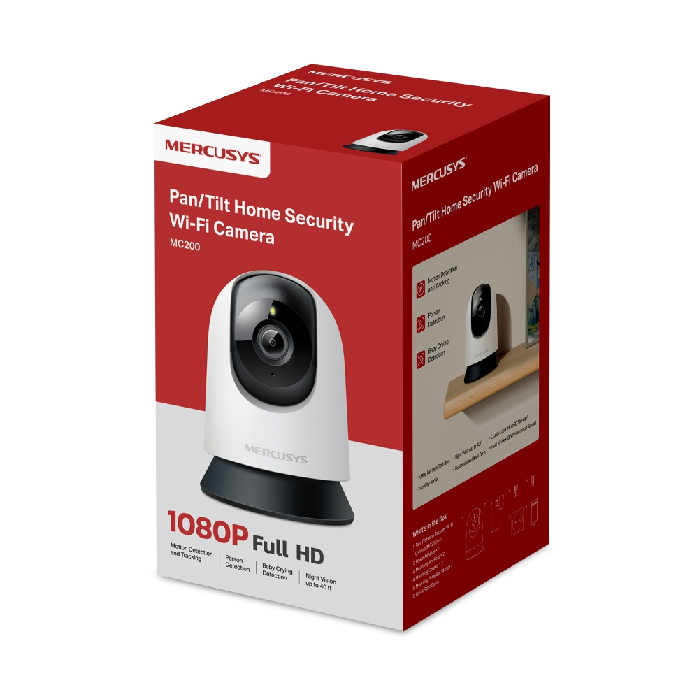 MERCUSYS 2mp 4mm Kablosuz Wıfı Pan-Tilt IP Kamera MC200