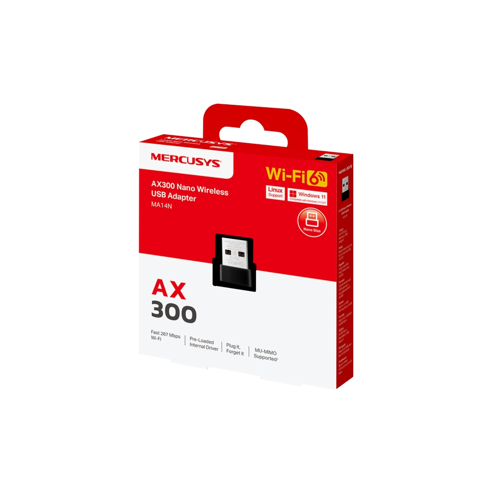 MERCUSYS MA14N WIFI6 AX300 Nano Usb Kablosuz Ağ Adaptörü