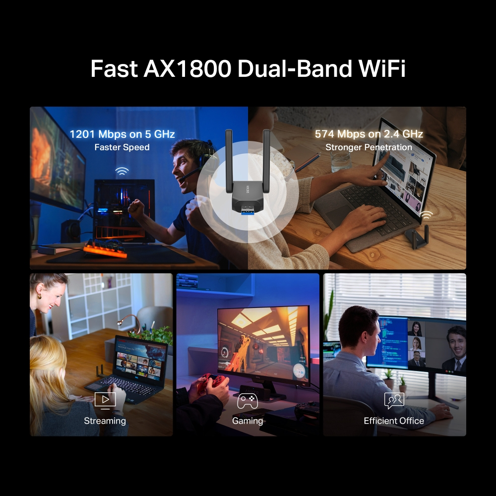 MERCUSYS MA72XH WIFI6 AX1800 Çift Bant Usb Kablosuz Ağ Adaptörü