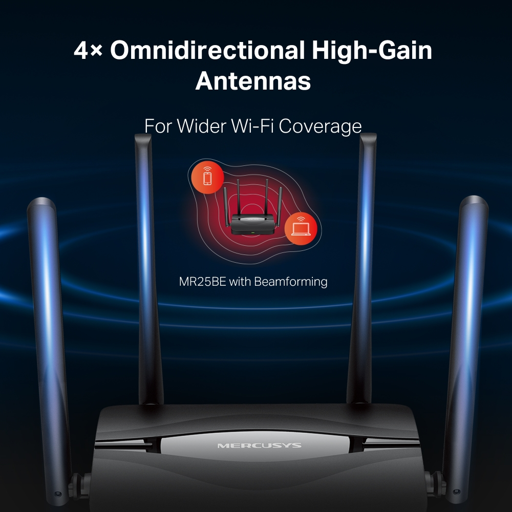 MERCUSYS MR25BE Wıfı7 BE3600 Dual Band Router