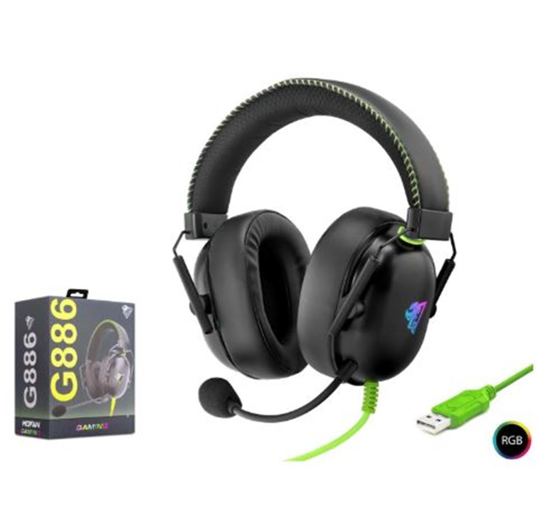 MOFAN G886 USB RGB 7.1 Surround Over-Ear Mikrofonlu Gaming Kulaklık Siyah
