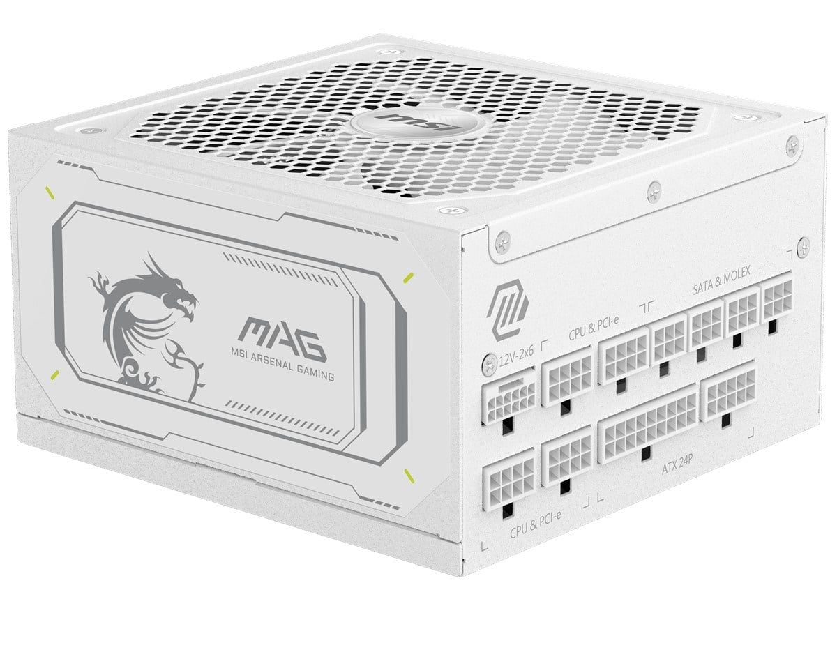 MSI 1000w 80+ Gold MAG A1000GL PCIE5 WHITE Tam Modüler Power Supply Beyaz