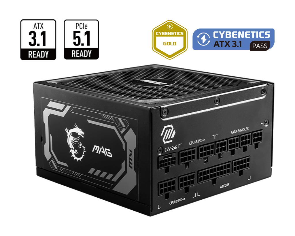 MSI 1250w 80+ Gold MAG A1250GL PCIE5 Tam Modüler Power Supply
