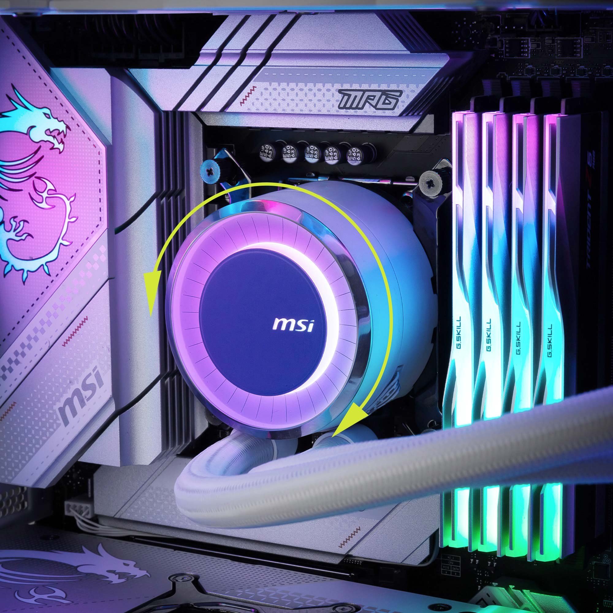 MSI 360mm MAG CORELIQUID E360 WHITE ARGB AM5-1851p Sıvı Soğutmalı İşlemci Fanı Beyaz