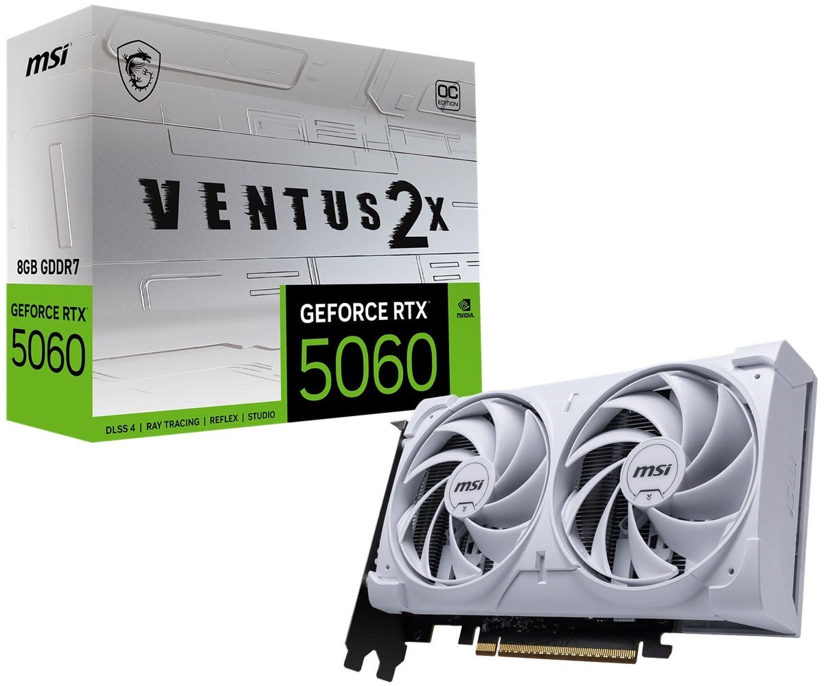 MSI 8GB RTX5060 8G VENTUS 2X OC WHITE GDDR7 HDMI-DP PCIE 5.0 BEYAZ