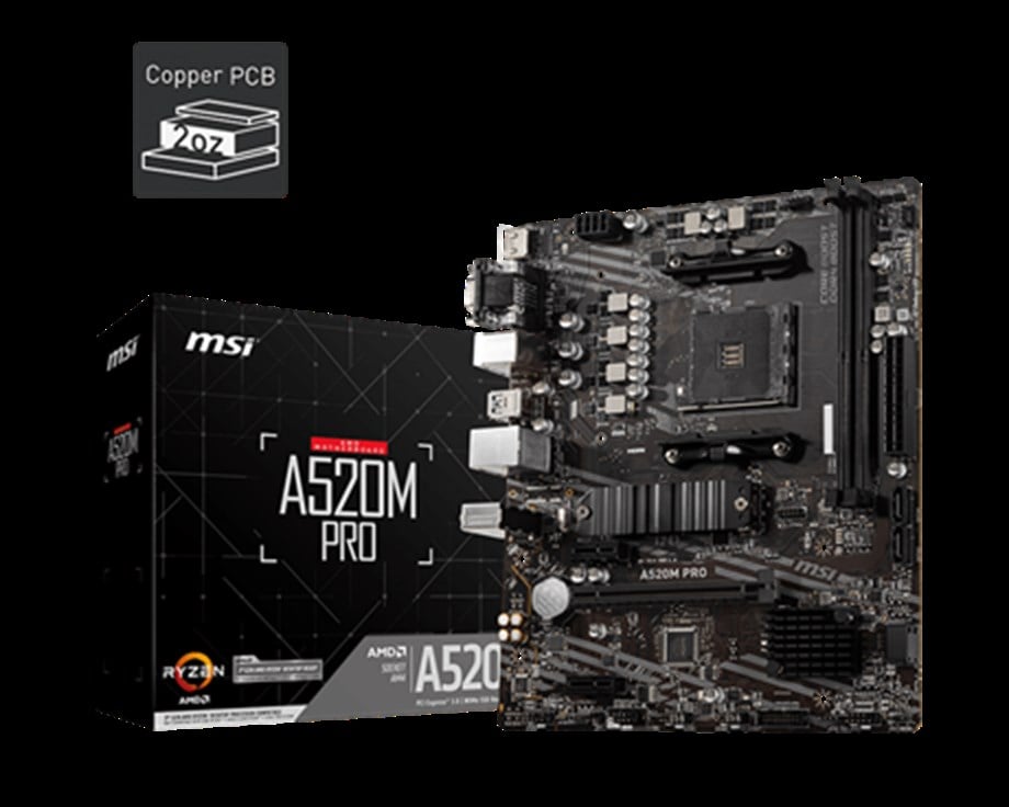 MSI A520M-A PRO DDR4 4600/1866Mhz M.2 M.ATX AM4