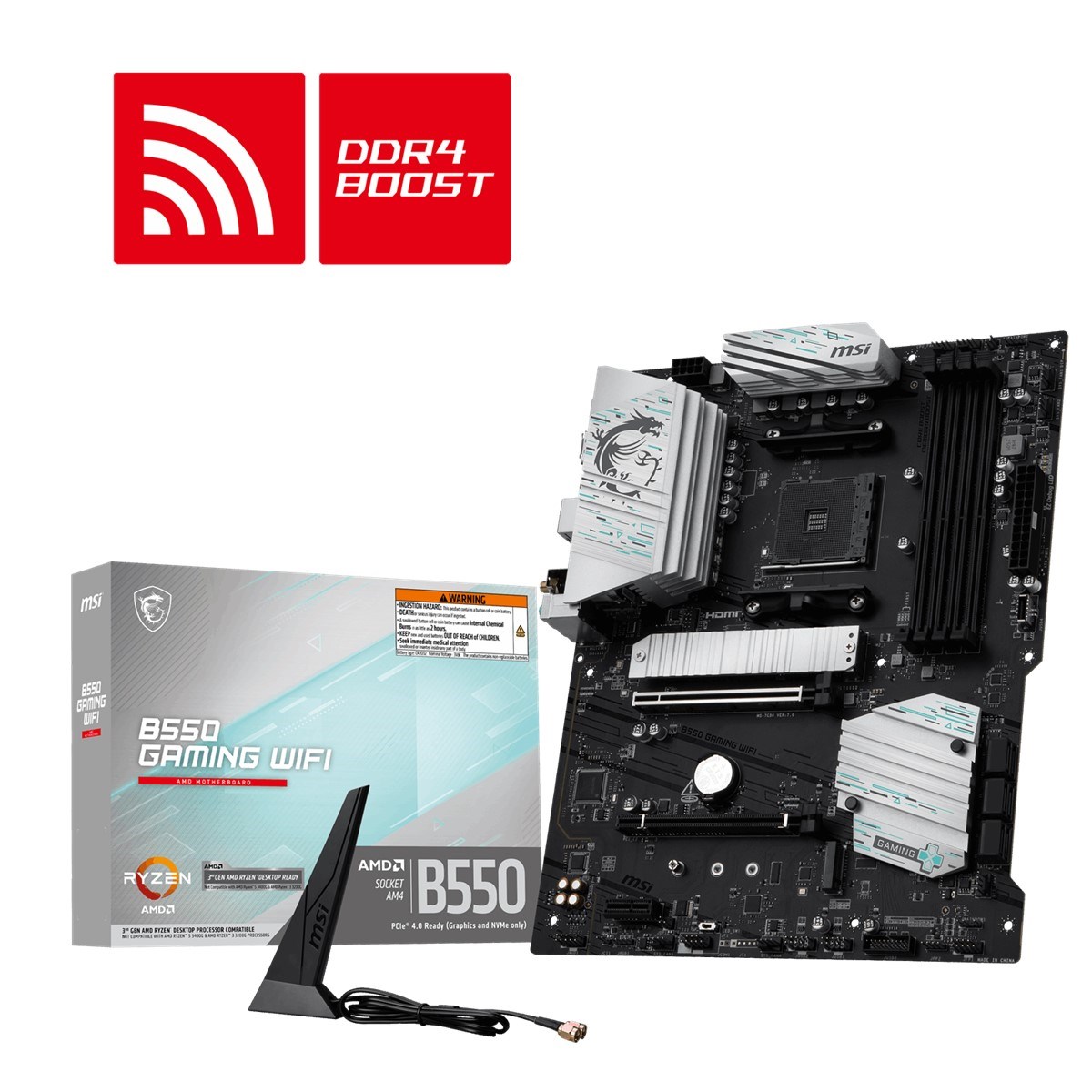 MSI B550 GAMING WIFI5 DDR4 HDMI-DP TYPEC PCIE 4.0 AM4 mATX