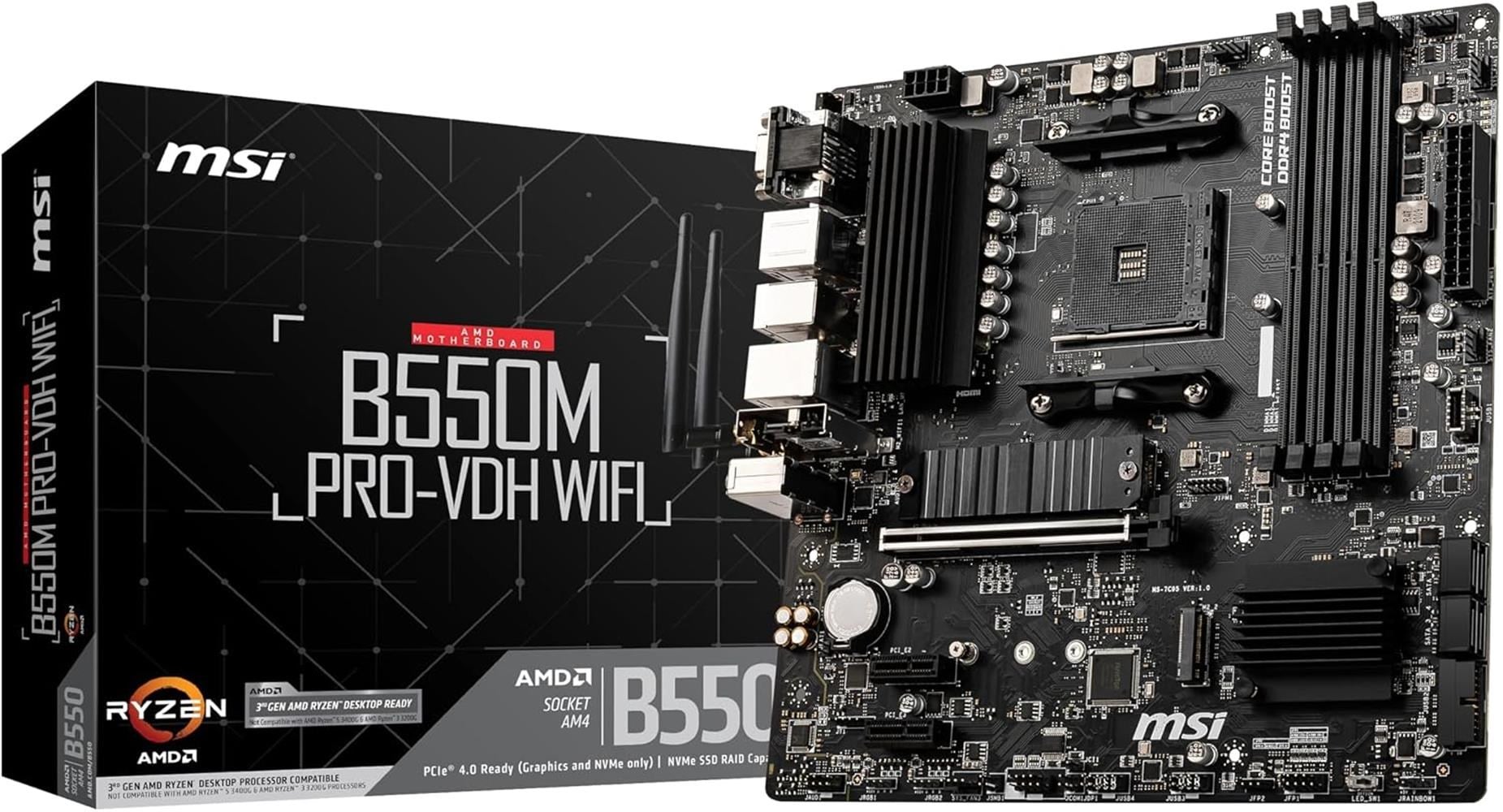 Msi B550M PRO-VDH WiFi 4400mhz(OC) M.2 AM4 mATX Anakart