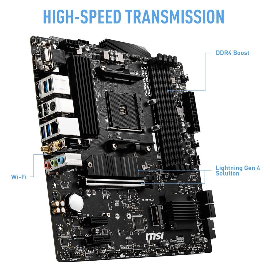 MSI B550M PRO-VDH WIFI DDR4 4400(OC) HDMI MATX AM4
