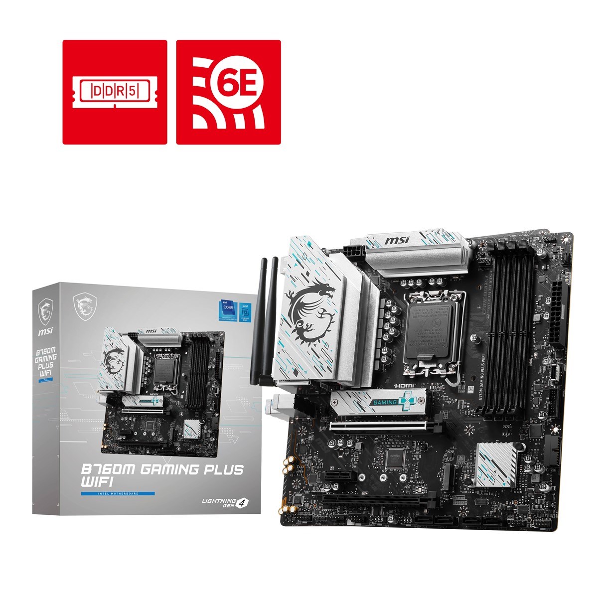 MSI B760M GAMING PLUS WIFI DDR5 HDMI-DP PCIE 4.0 1700p mATX