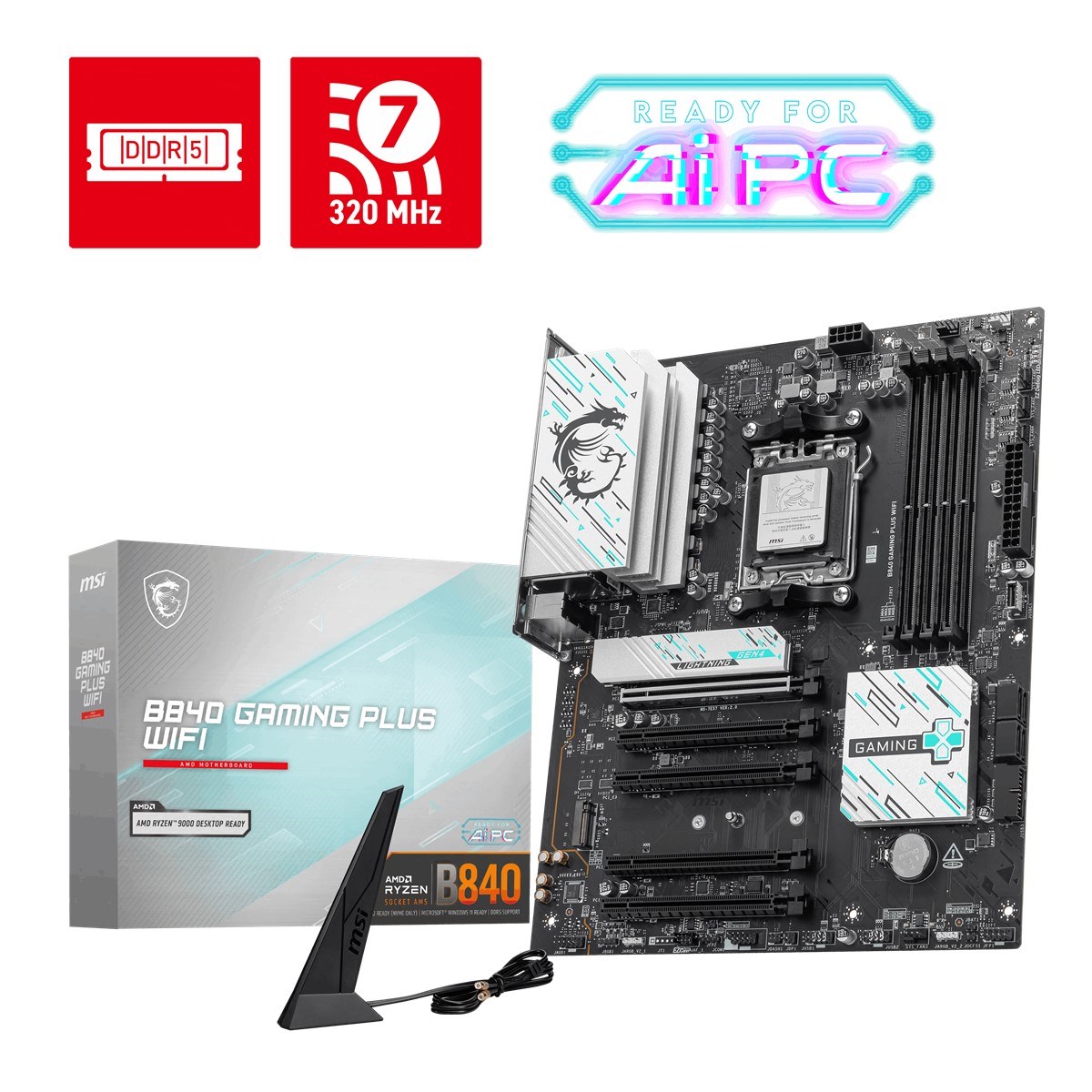 MSI B840 GAMING PLUS WIFI7 DDR5 HDMI-TYPEC PCIE 4.0 AM5 ATX