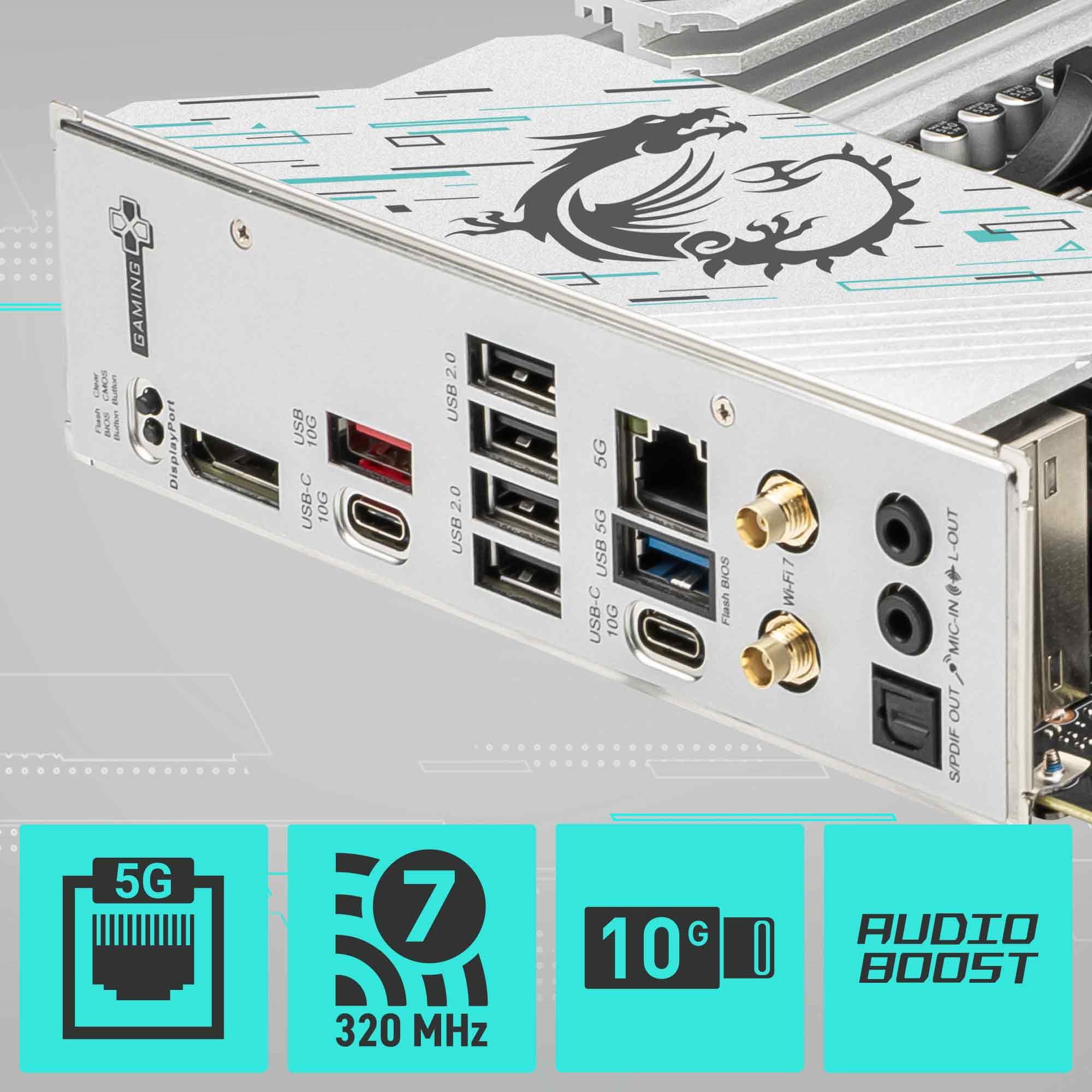 MSI B850 GAMING PLUS WIFI6E DDR5 HDMI-DP TYPEC PCIE 5.0 AM5 ATX