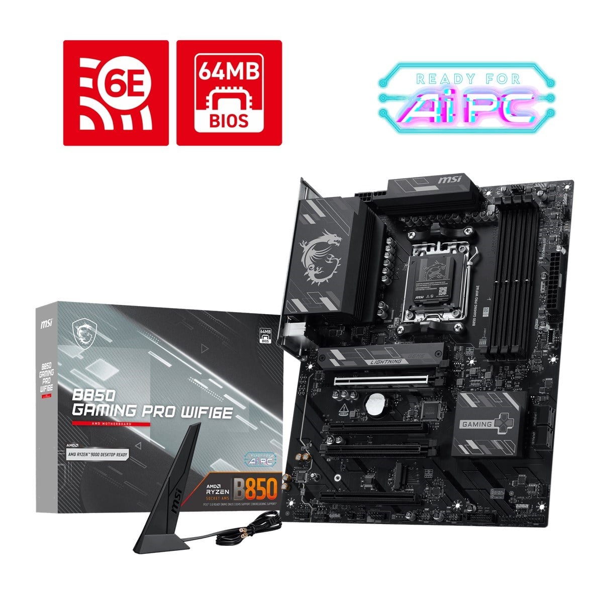 MSI B850 GAMING PRO WIFI6E HDMI-DP TYPEC PCIE 5.0 AM5 ATX