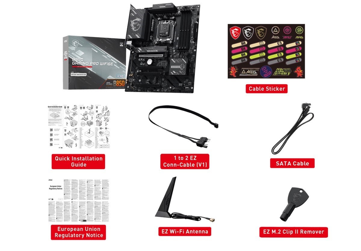 MSI B850 GAMING PRO WIFI6E HDMI-DP TYPEC PCIE 5.0 AM5 ATX