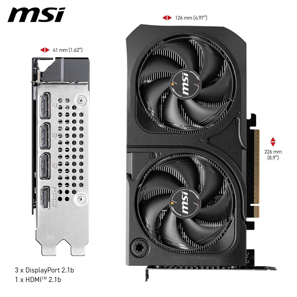 Msi GeForce RTX5060TI 16gb Shadow 2x Oc Plus 128bi·t Gddr7 HDMI Dp Gaming (Oyuncu) Ekran Kartı