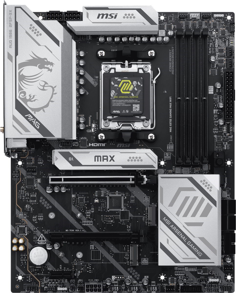 MSI MAG X870E GAMING MAX WIFI7 DDR5 HDMI-DP PCIE 5.0 AM5 ATX