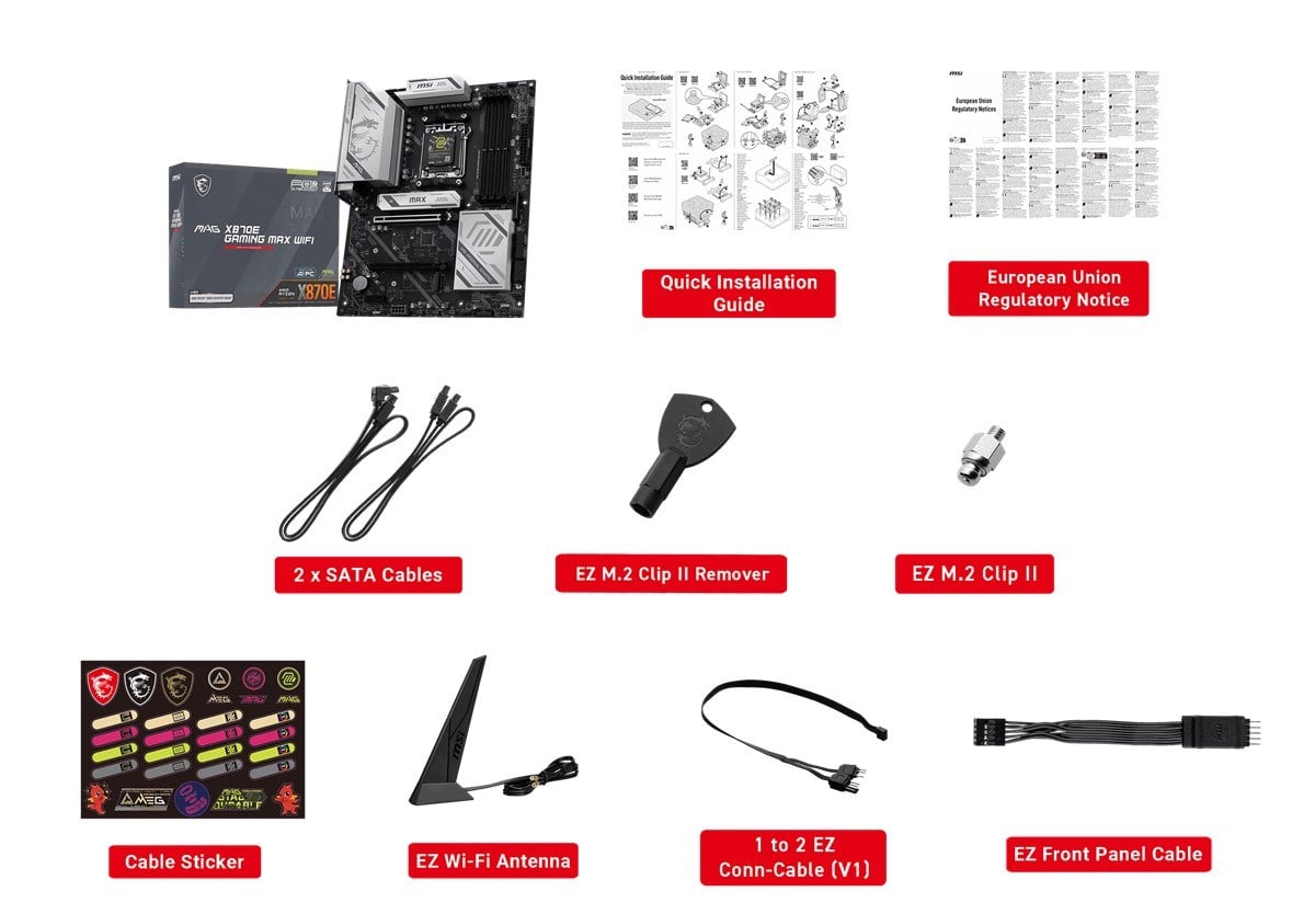 MSI MAG X870E GAMING MAX WIFI7 DDR5 HDMI-DP PCIE 5.0 AM5 ATX