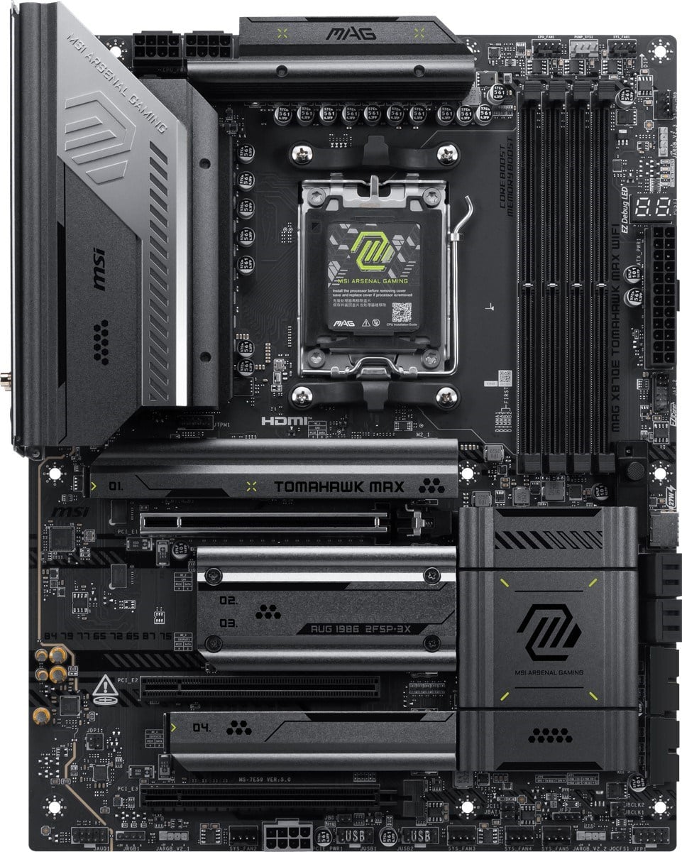 MSI MAG X870E TOMAHAWK MAX WIFI7 DDR5 HDMI-DP TYPEC PCIE 5.0 AM5 ATX
