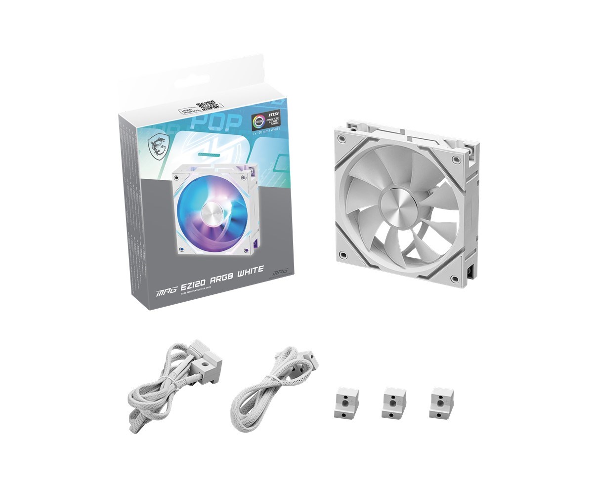 MSI MPG EZ120 ARGB WHITE-3W Kasa Fanı 3-lü Set Beyaz