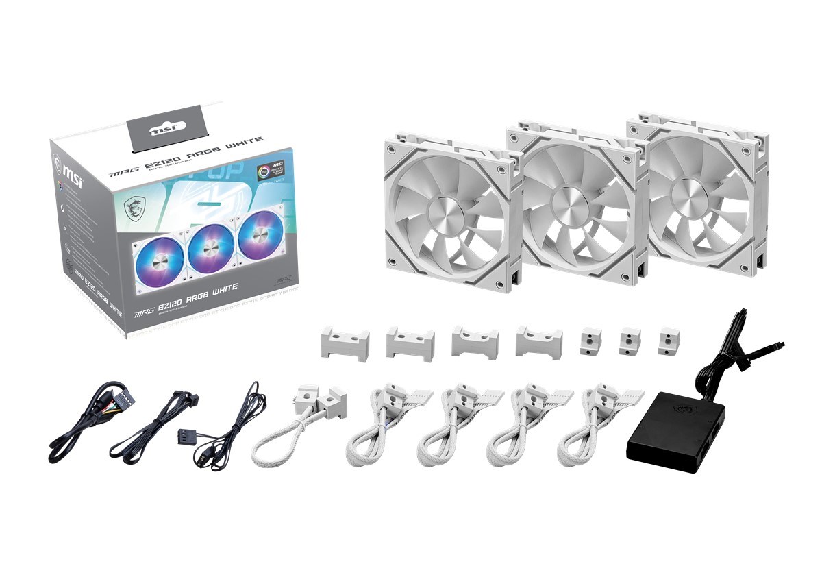 MSI MPG EZ120 ARGB WHITE-3W Kasa Fanı 3-lü Set Beyaz