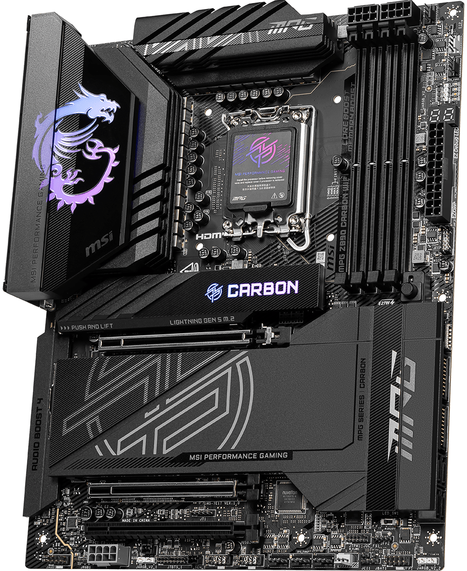 MSI MPG Z890 CARBON WIFI-7 DDR5 HDMI DP PCIE 5.0 1851p ATX