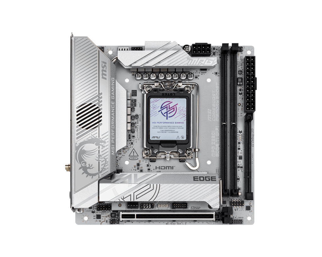 MSI MPG Z890I EDGE TI WIFI7 DDR5 HDMI-TYPEC PCIE 5.0 1851p mITX Beyaz
