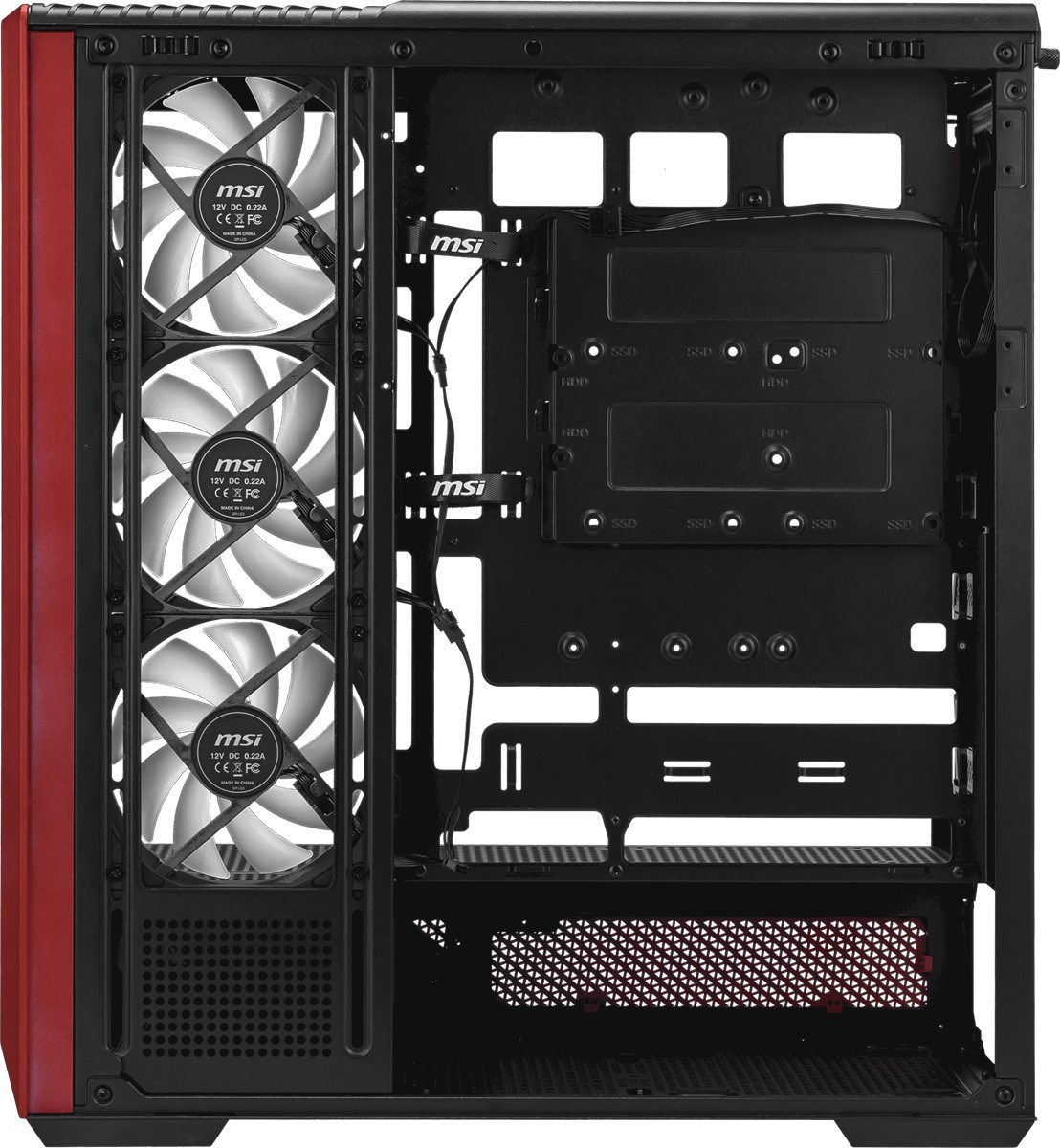 MSI PANO 130R MLG EDITION Gaming Mid-Tower PC Kasası Kırmızı-Siyah