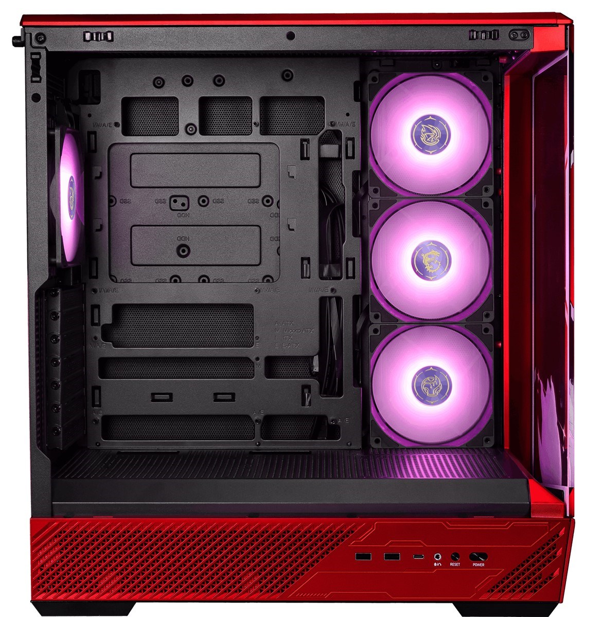 MSI PANO 130R MLG EDITION Gaming Mid-Tower PC Kasası Kırmızı-Siyah
