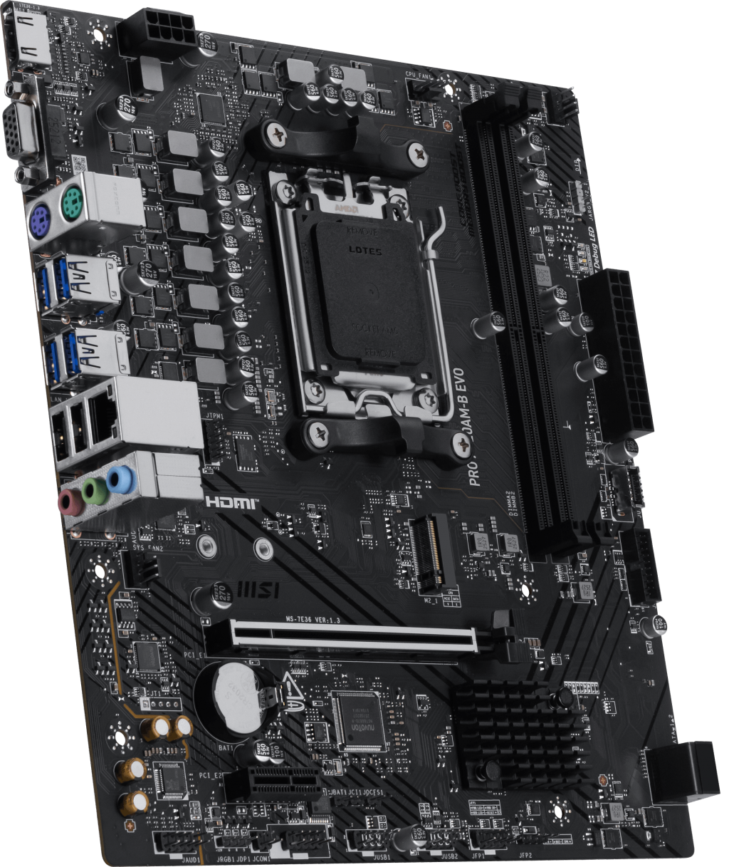 MSI PRO A620AM-B EVO DDR5 HDMI PCIE 4.0 AM5 mATX