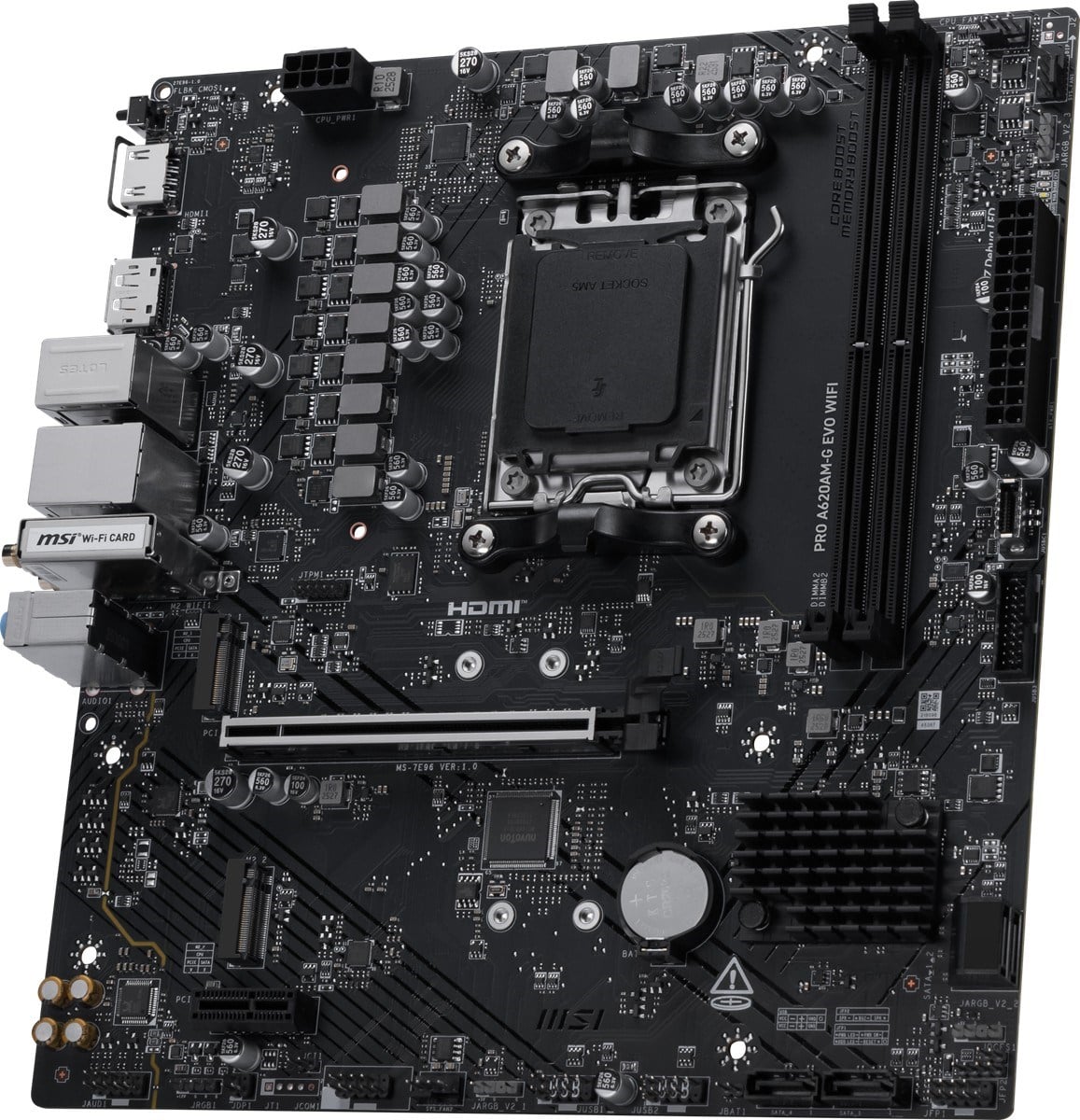 MSI PRO A620AM-G EVO WIFI6E DDR5 HDMI-DP PCIE 4.0 AM5 mATX