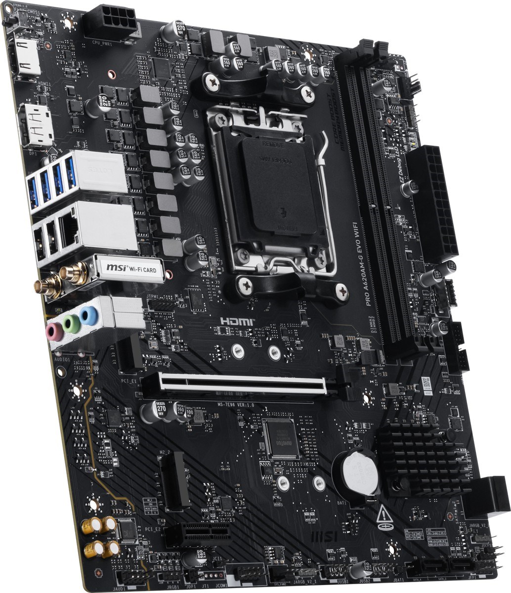 MSI PRO A620AM-G EVO WIFI6E DDR5 HDMI-DP PCIE 4.0 AM5 mATX