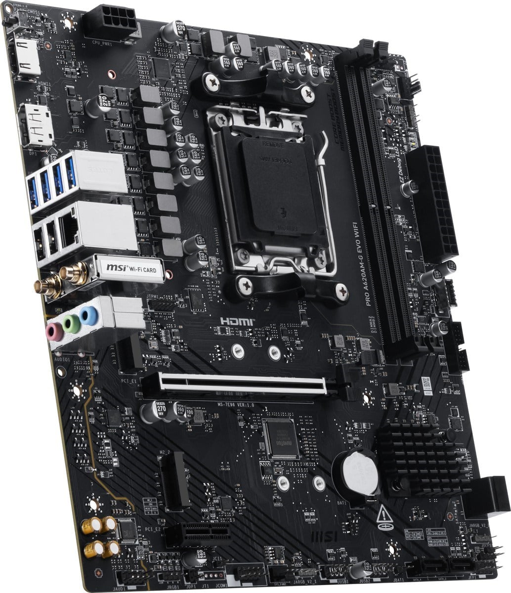 MSI PRO A620AM-G EVO WIFI6E DDR5 HDMI-DP PCIE 4.0 AM5 mATX