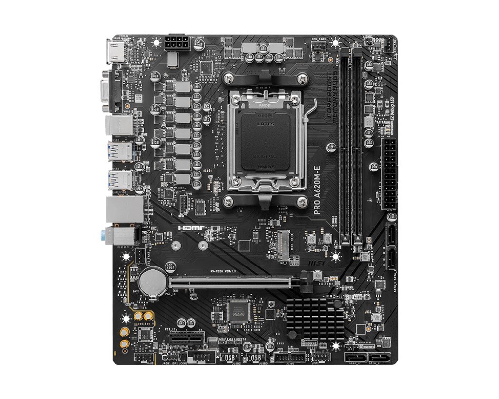 MSI PRO A620M-E DDR5 HDMI PCIE 4.0 AM5 mATX