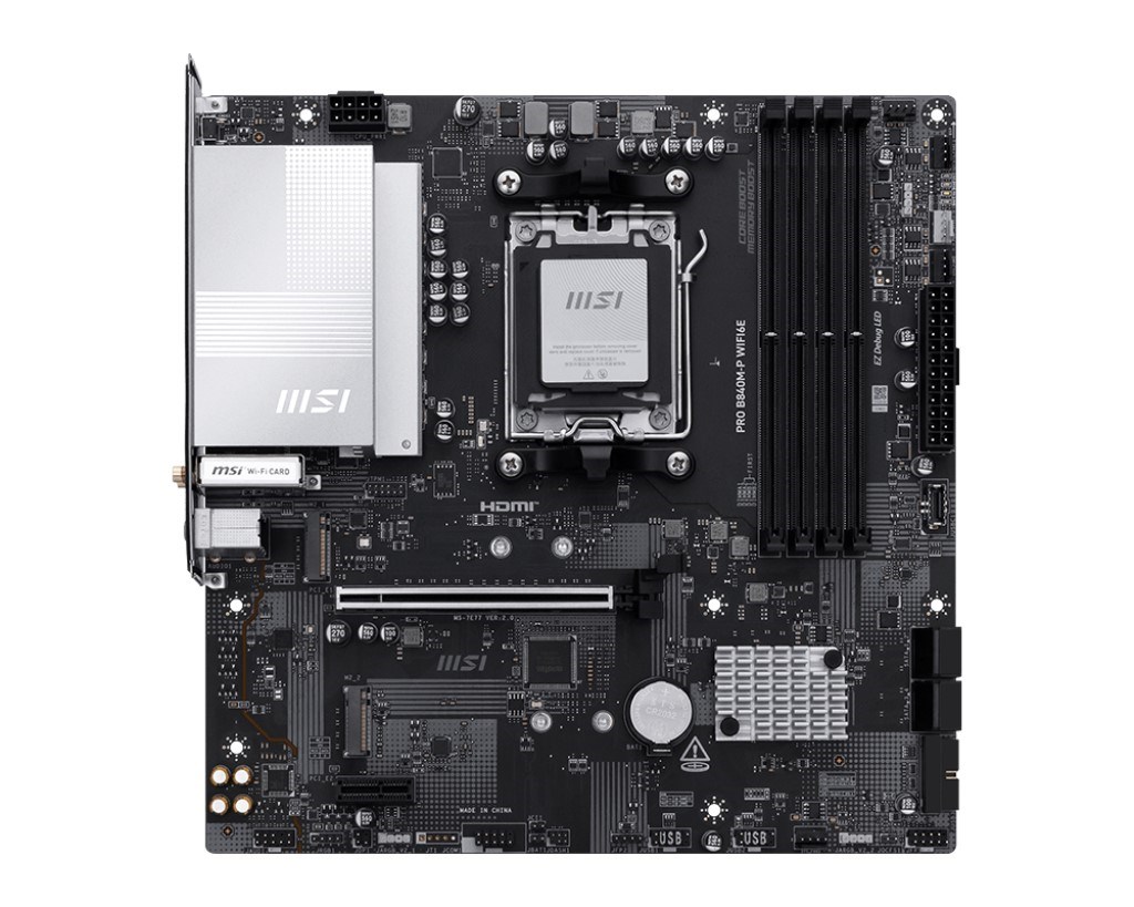 MSI PRO B840M-P WIFI6E DDR5 HDMI-TYPEC PCIE 4.0 AM5 mATX