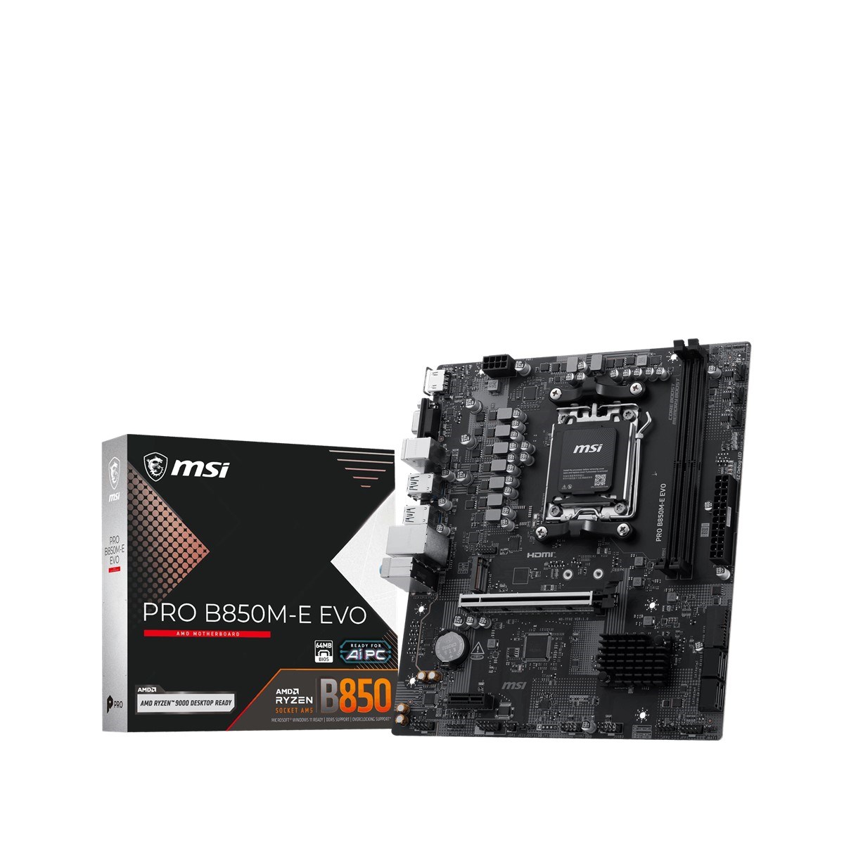 MSI PRO B850M-E EVO DDR5 HDMI-DP PCIE 5.0 AM5 mATX