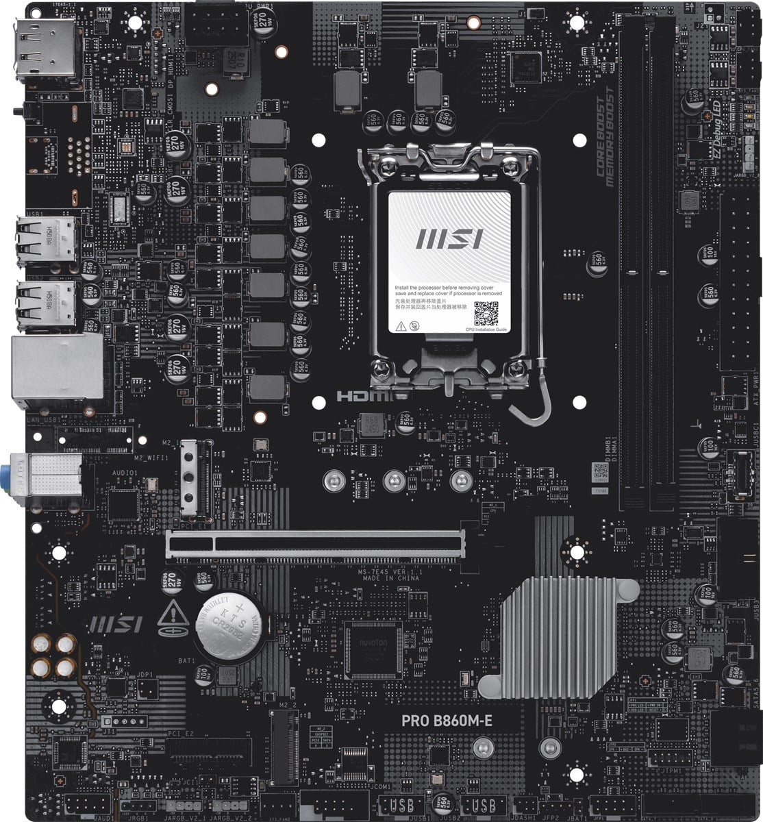 MSI PRO B860M-E DDR5 HDMI-DP PCIE 5.0 1851p mATX