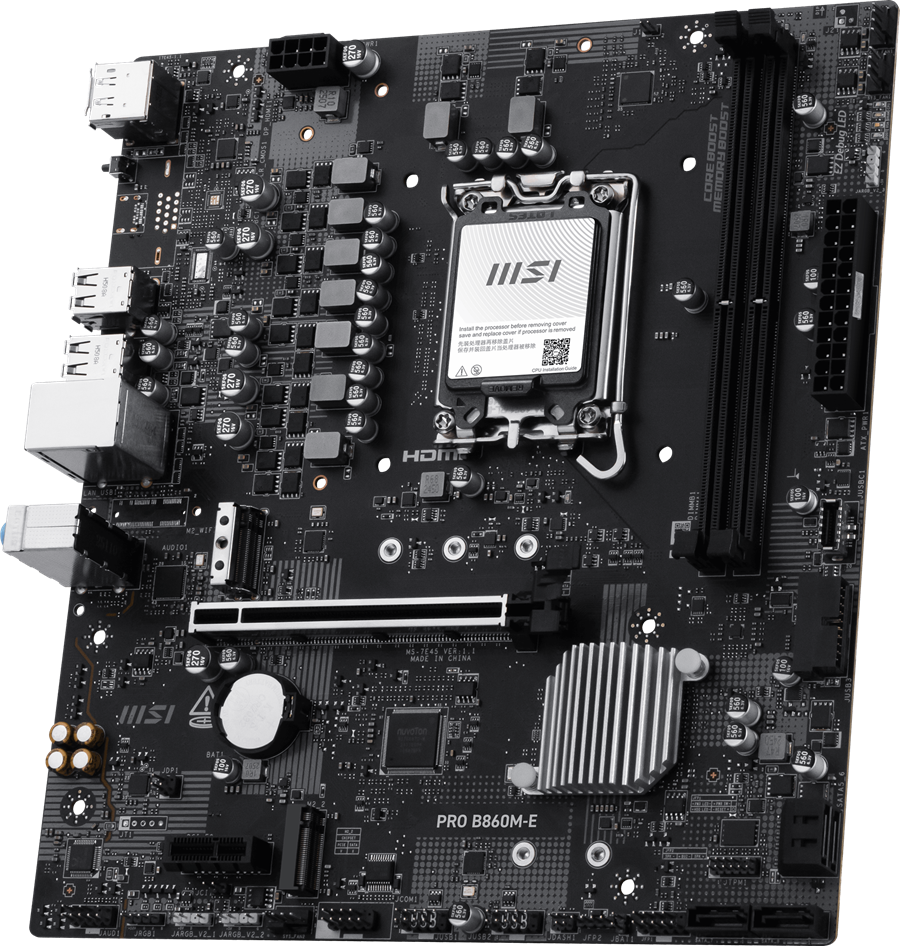MSI PRO B860M-E DDR5 HDMI-DP PCIE 5.0 1851p mATX