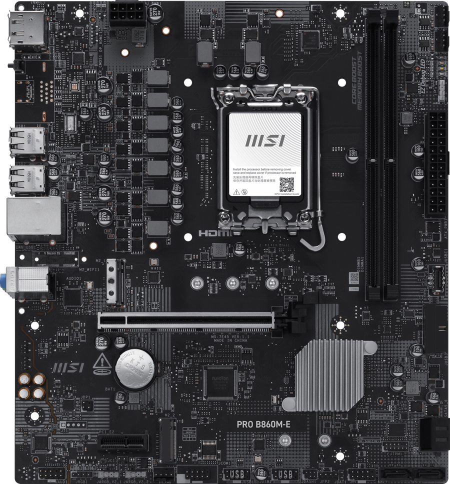 MSI PRO B860M-E DDR5 HDMI-DP PCIE 5.0 1851p mATX