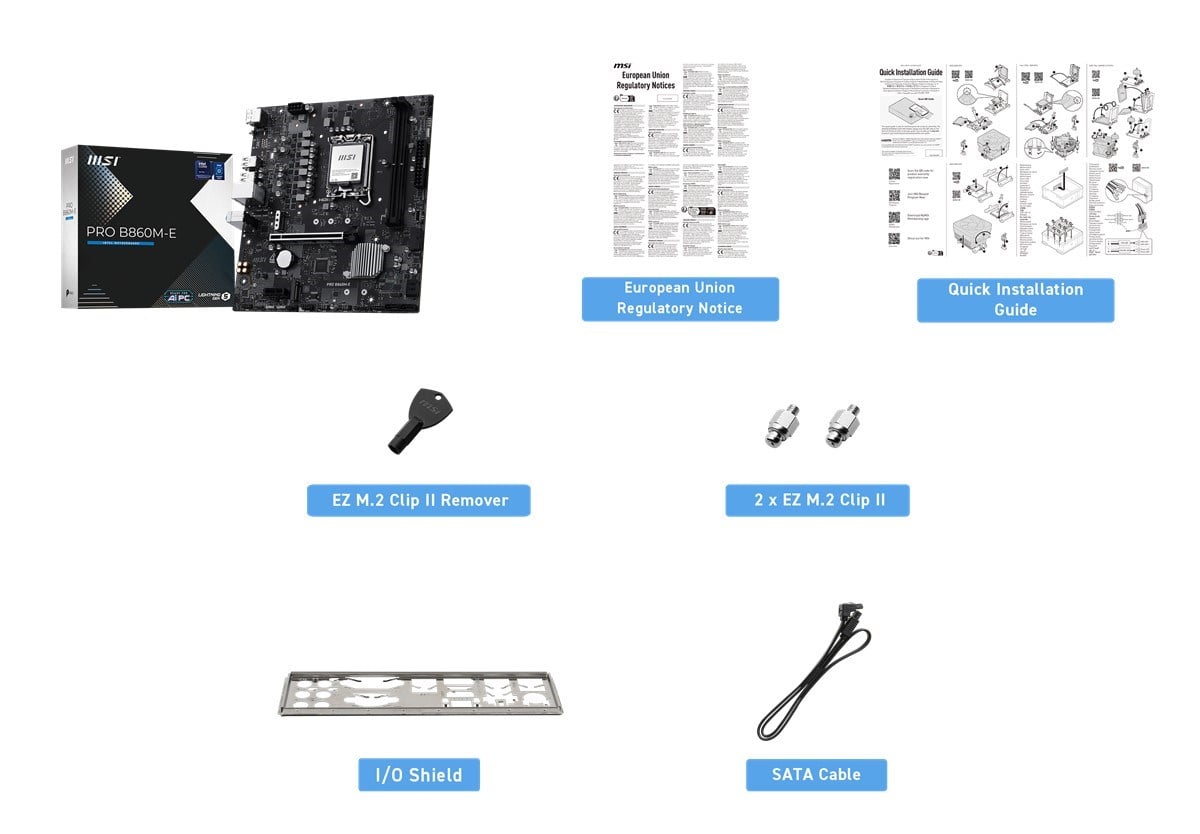 MSI PRO B860M-E DDR5 HDMI-DP PCIE 5.0 1851p mATX