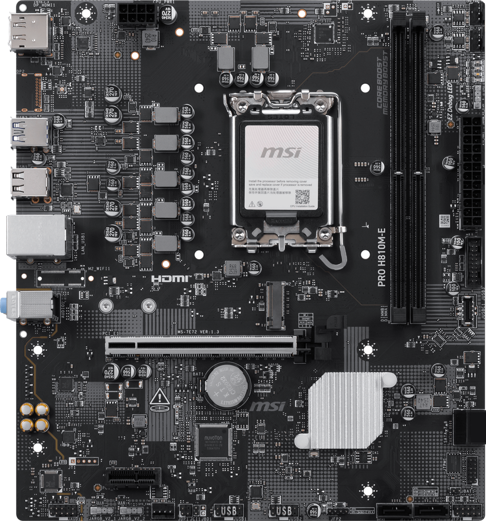 MSI PRO H810M-E DDR5 HDMI-DP PCIE 4.0 1851p mATX