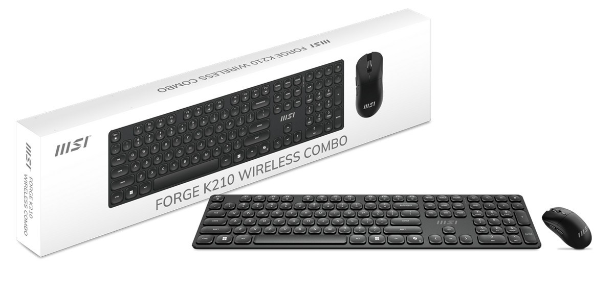 MSI Q TR FORGE K210 Wireless Combo 2.4GHz Şarjlı Klavye Mouse Seti