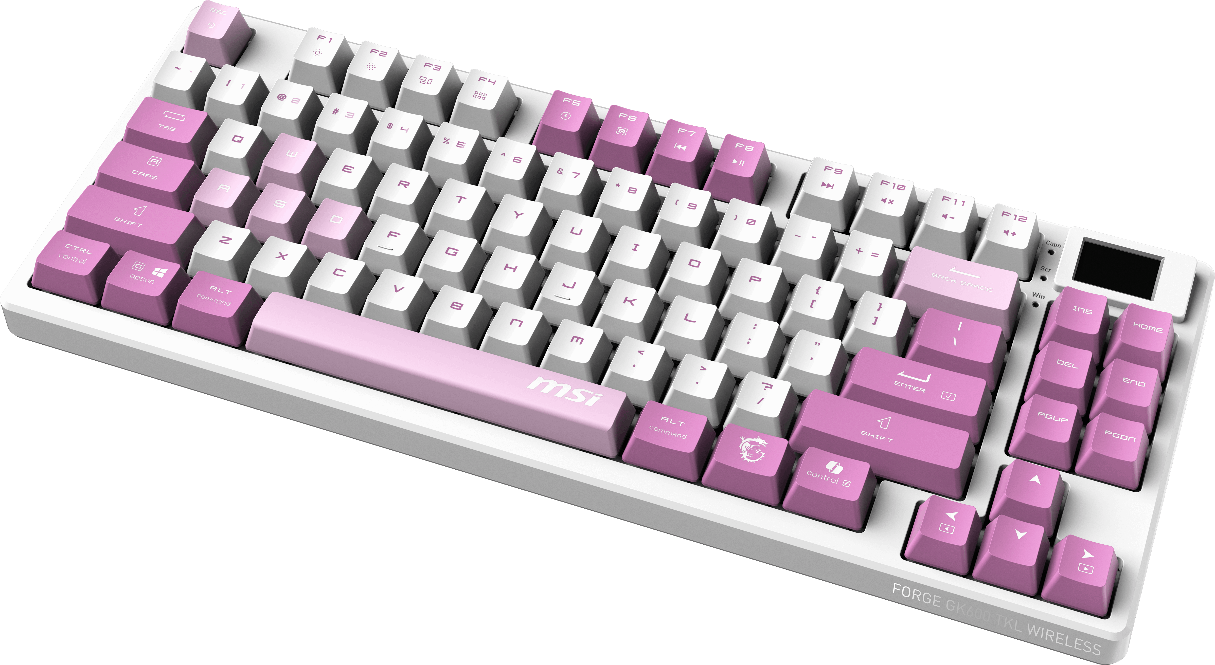 MSI Q TR GG Forge GK600 TKL Violet Switch Mekanik Beyaz/Mor Oyuncu Klavyesi