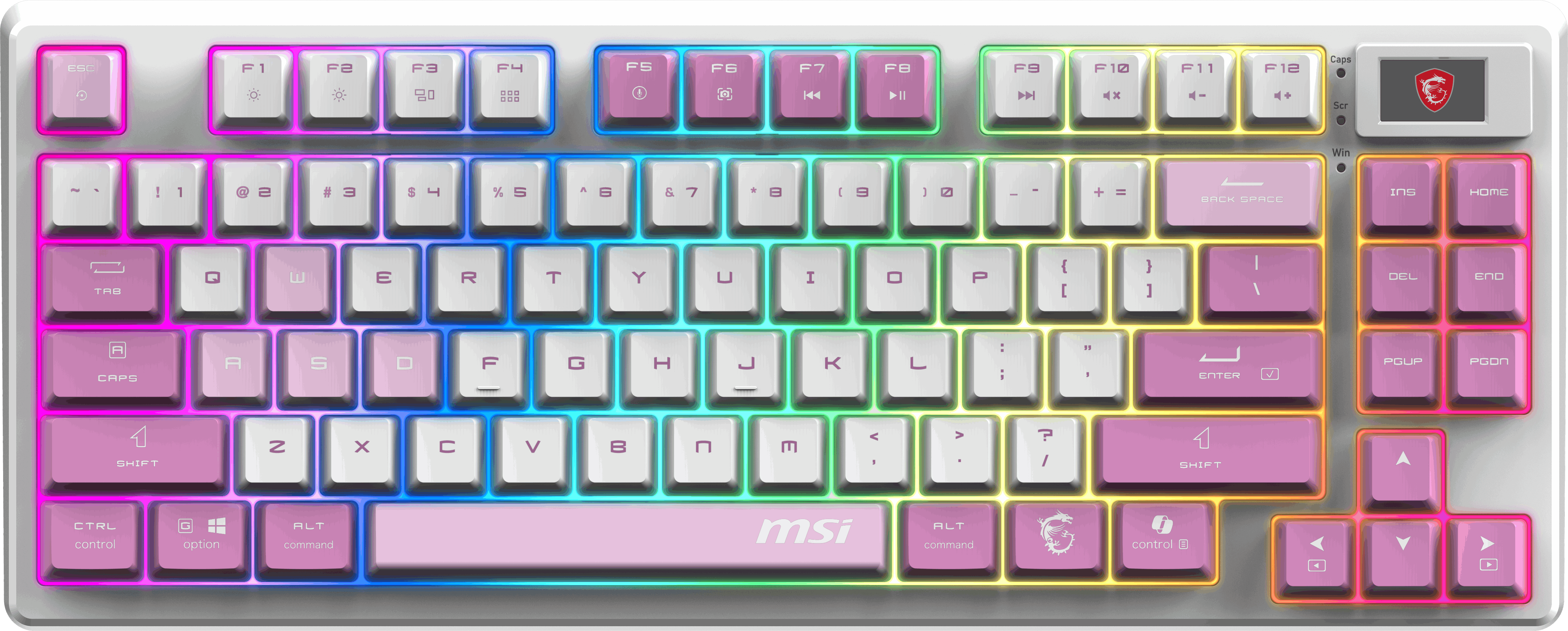 MSI Q TR GG Forge GK600 TKL Violet Switch Mekanik Beyaz/Mor Oyuncu Klavyesi