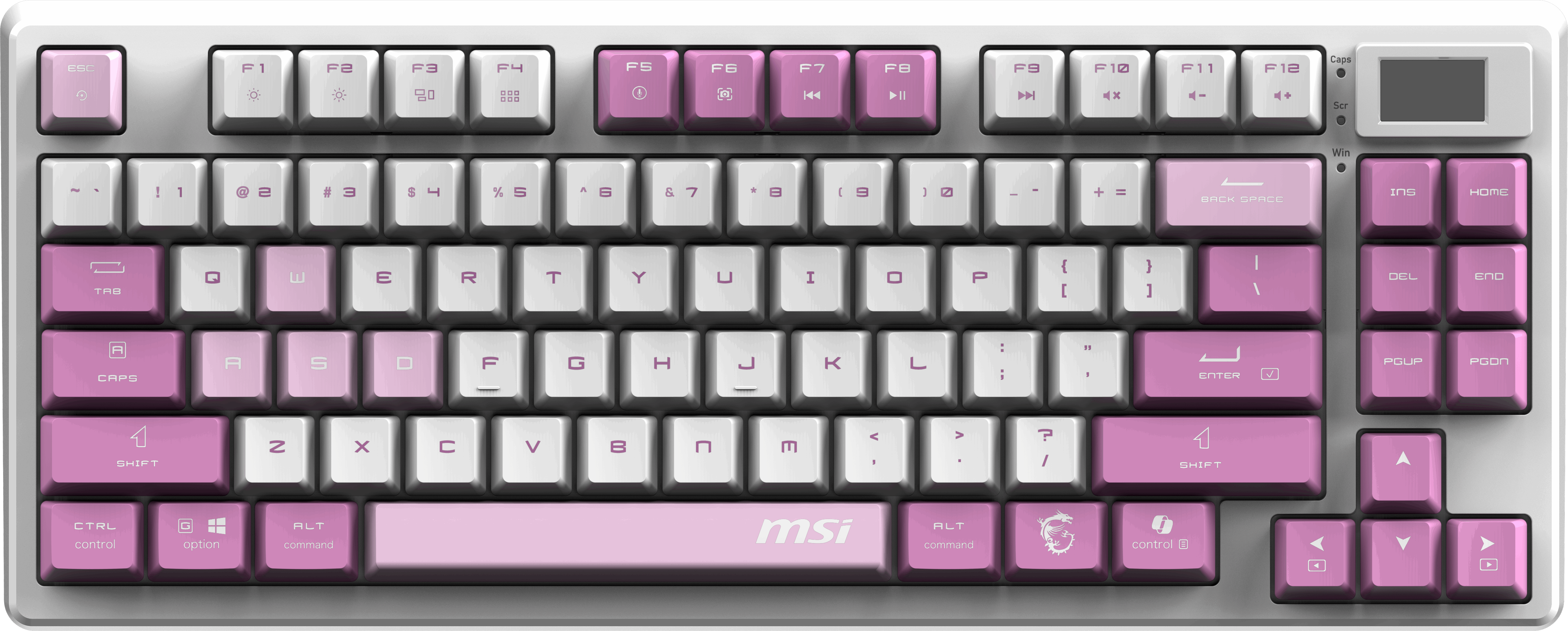 MSI Q TR GG Forge GK600 TKL Violet Switch Mekanik Beyaz/Mor Oyuncu Klavyesi