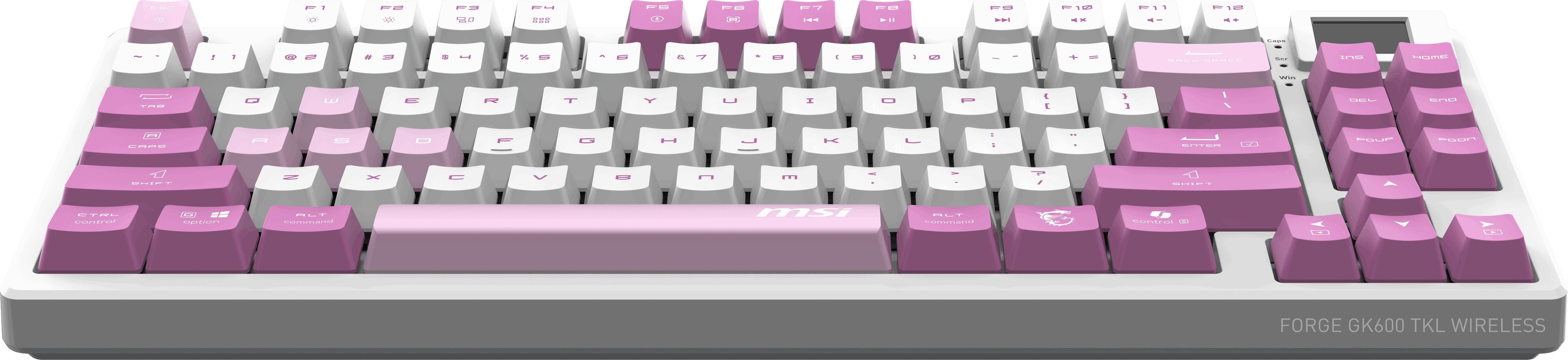 MSI Q TR GG Forge GK600 TKL Violet Switch Mekanik Beyaz/Mor Oyuncu Klavyesi